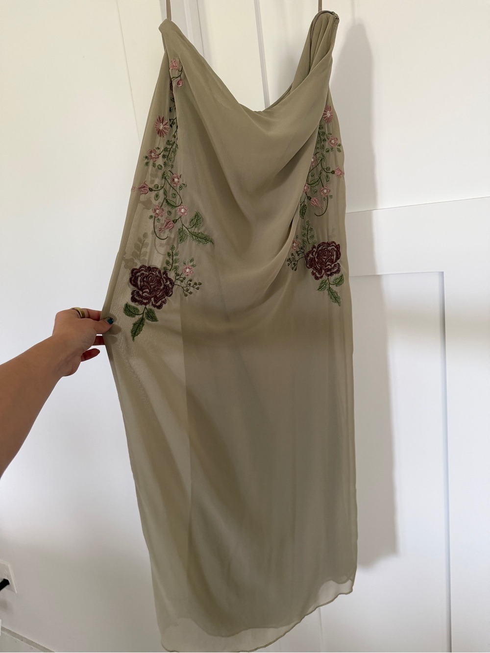 House of CB Beige Sheer Set with Western Floral Embroidery - Picture 7 of 15